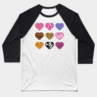 Hearts Colorful Abstract Baseball T-Shirt